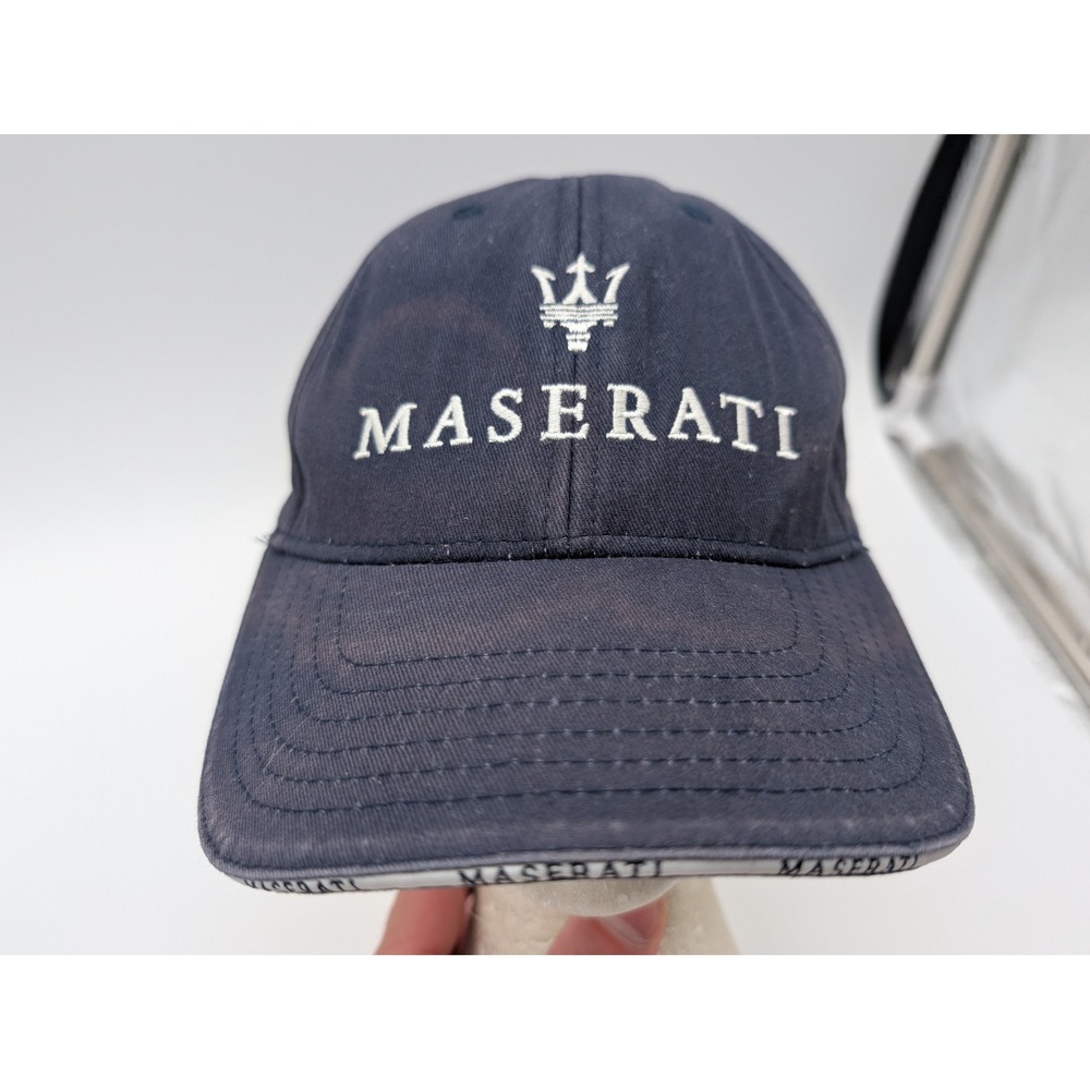 Maserati Navy Blue Baseball Cap Embroidered Logo Adjustable Hat One Size